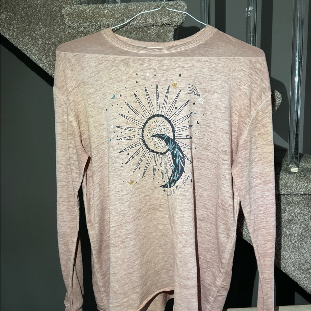 C&C California Dusty Pink Ribbed Long Sleeve Tee